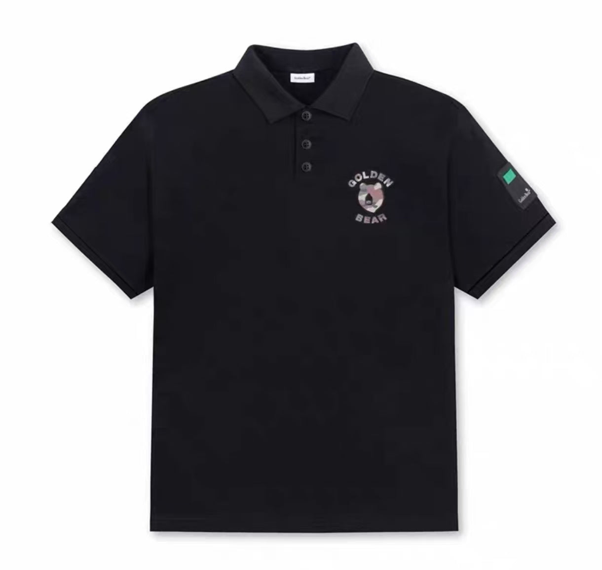 Golden Bear 유니섹스 그래픽 칼라 골프 폴로 블랙 상품 정면