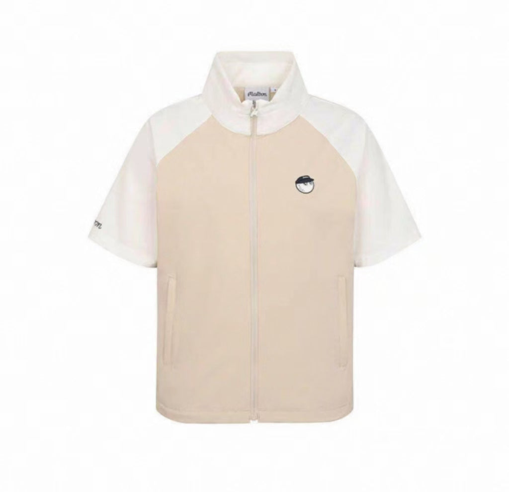 Malbon Golf Women’s Quick-Dry Stand 칼라 스포츠 탑 화이트 전면 이미지