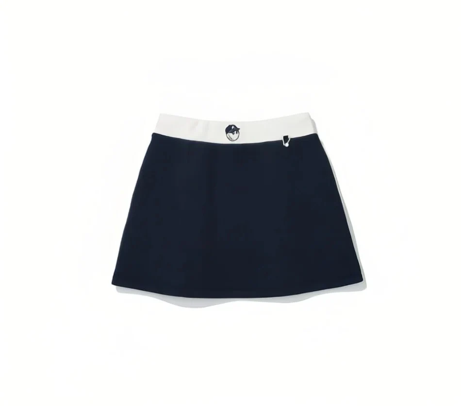 Malbon Women's Golf Skort - Autumn Winter Sport Skirt Dark Blue back view 다크 블루 골프 의류 후면