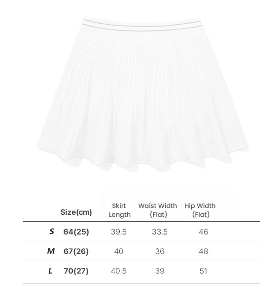 Malbon Women's Tennis Skirt Beige size chart