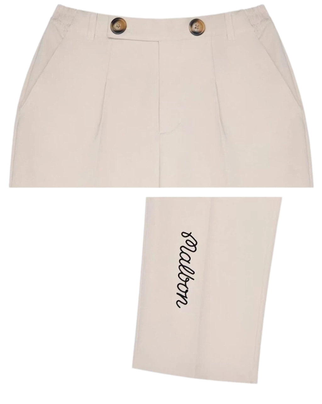 Malbon Golf Men's Solid Straight Leg Pants Beige straight leg golf pants front view