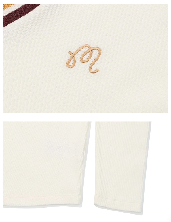 Malbon 여성용 Moisture-Wicking Long Sleeve Golf Polo 베이지 긴팔 골프 폴로 디테일 이미지
