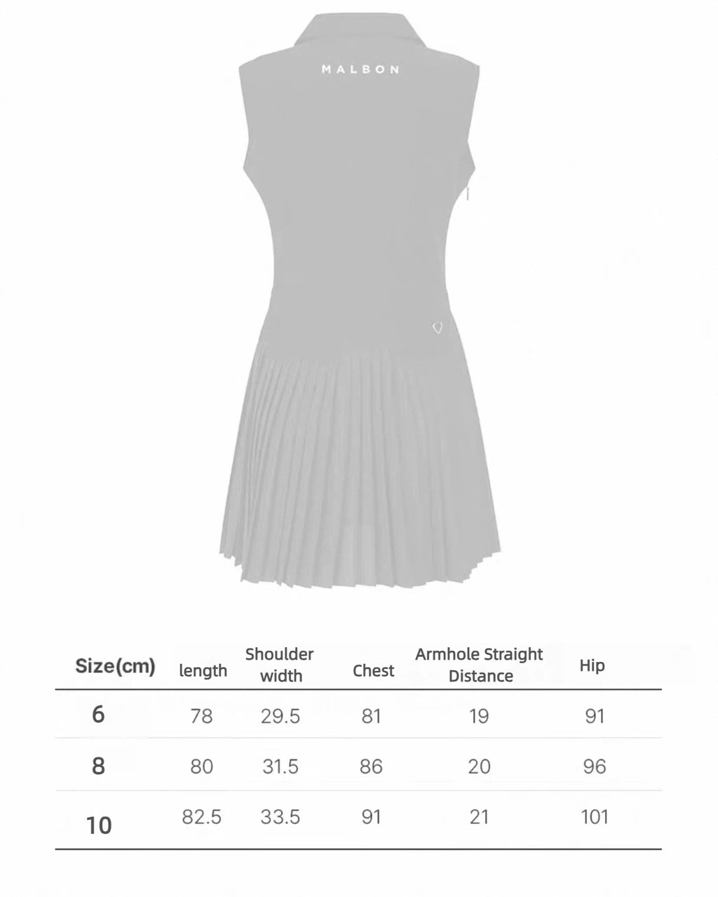 Malbon Studio Seoul Sleeveless Polo Golf Dress 블랙 사이즈 차트