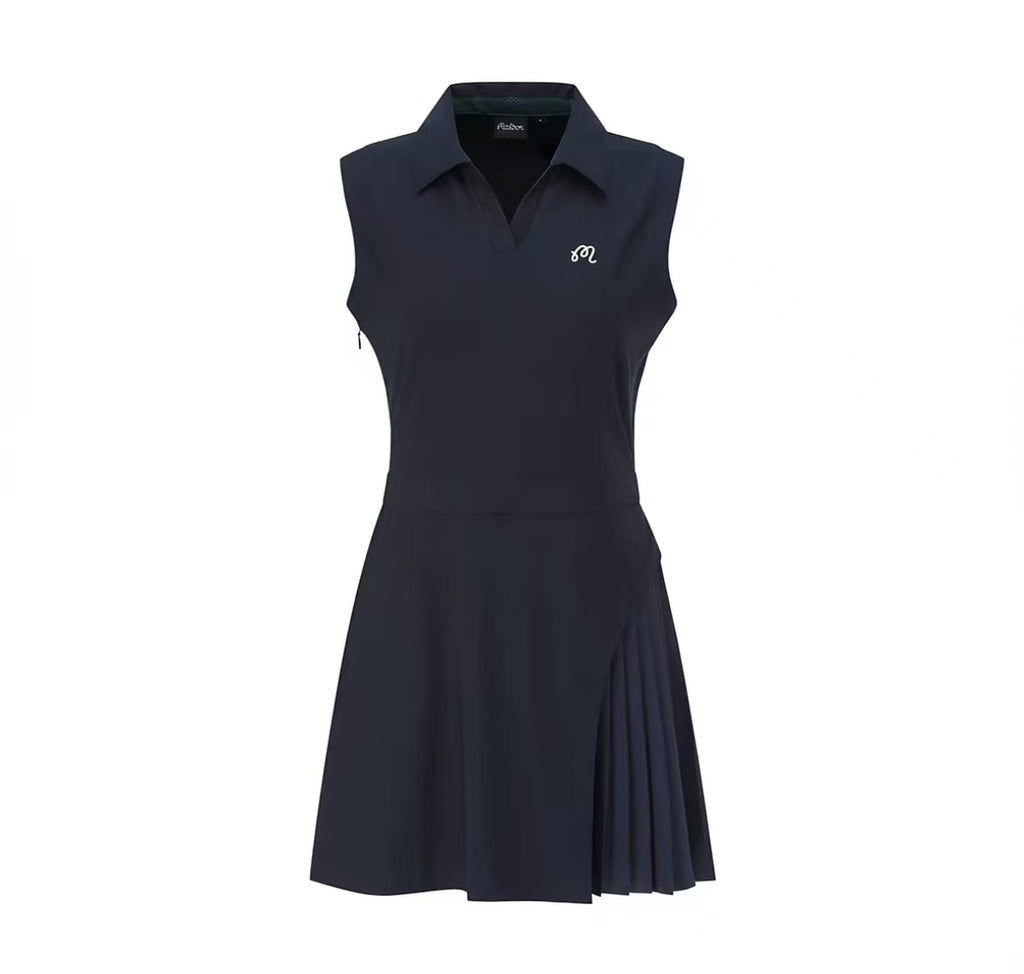 Malbon Studio Seoul Sleeveless Polo Golf Dress 블랙 polo 골프 드레스 정면 이미지