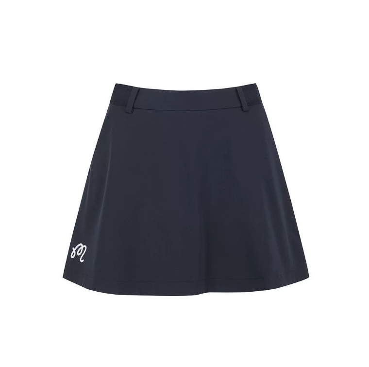 Malbon Studio Seoul Back Logo Skirt Black golf skirt front view