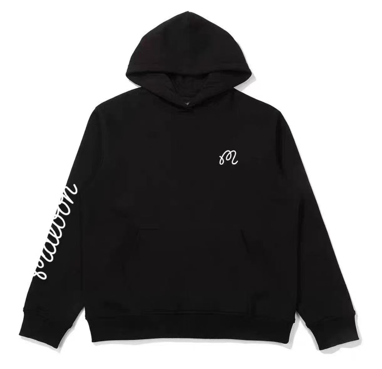 Malbon 남성용 Athletic Fleece Golf Hoodie 블랙 골프 후디 정면 이미지