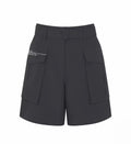 Malbon Women's Breathable Cargo Golf Shorts Black cargo golf shorts front view