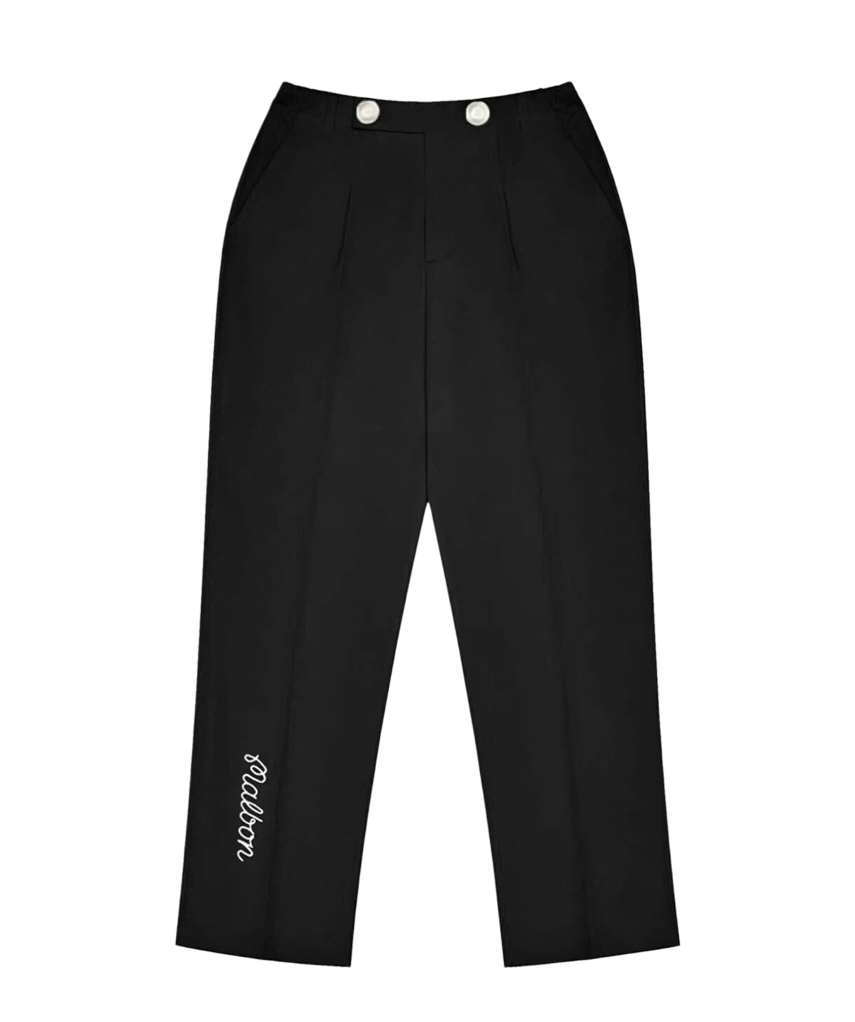 Malbon Golf Men's Solid Straight Leg Pants Black straight leg golf pants front view