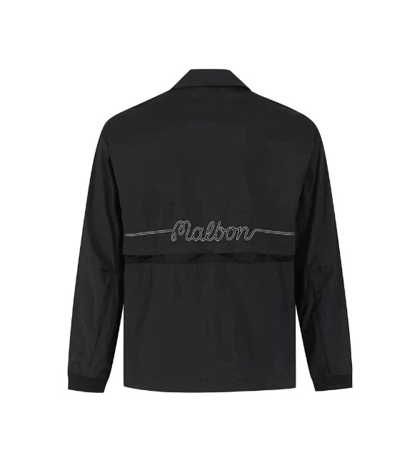 Malbon Studio Seoul Mesh Ventilation Collar Jacket Black mesh ventilation golf jacket front view