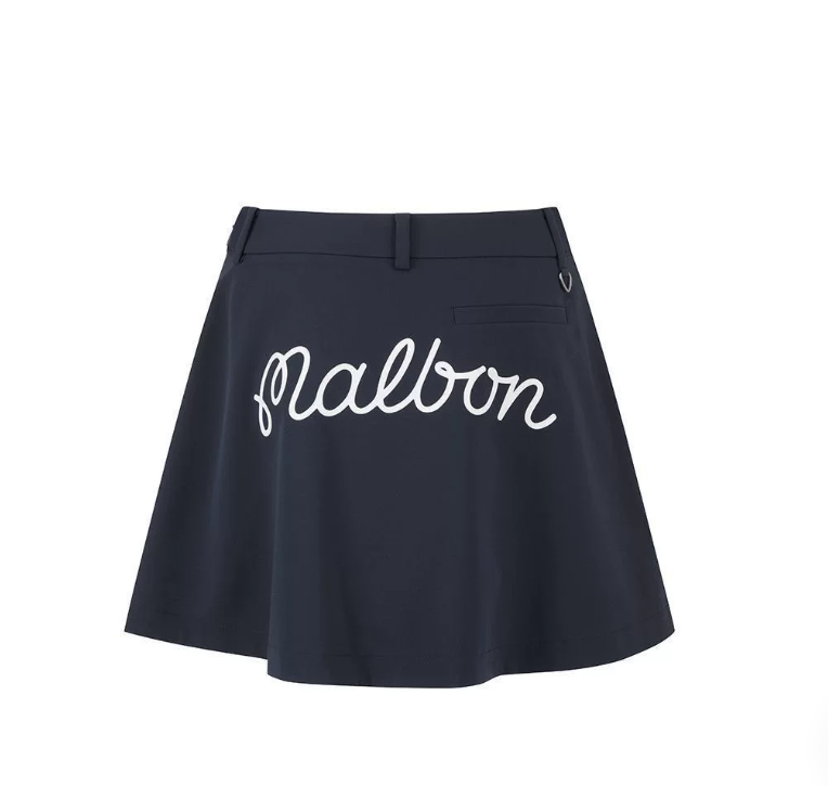 Malbon Studio Seoul Back Logo Skirt Black golf skirt front view