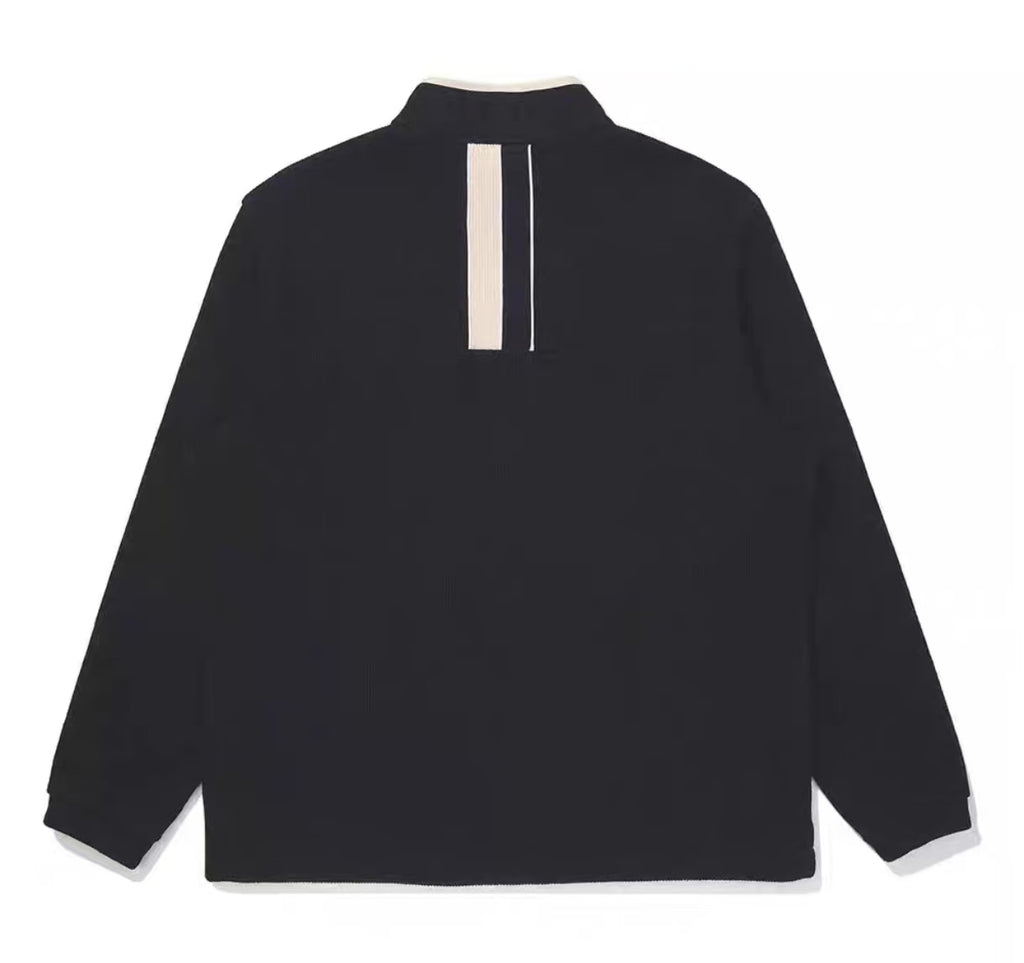 Malbon Grey Quarter Zip Pullover 블랙 골프 의류 후면