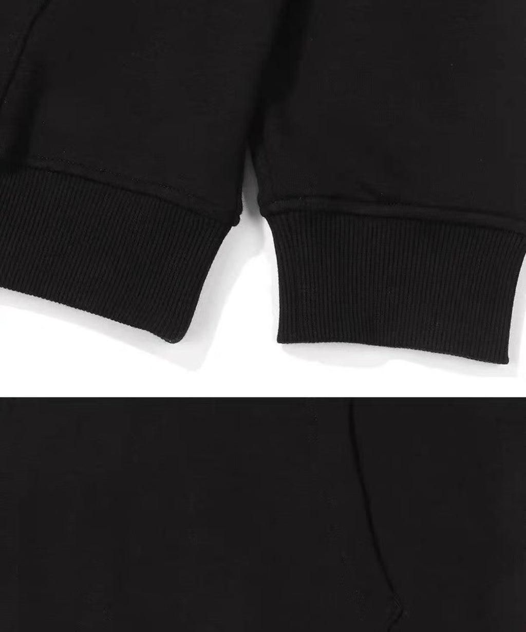 Malbon 남성용 Athletic Fleece Golf Hoodie 블랙 골프 후디 모델 착용 이미지