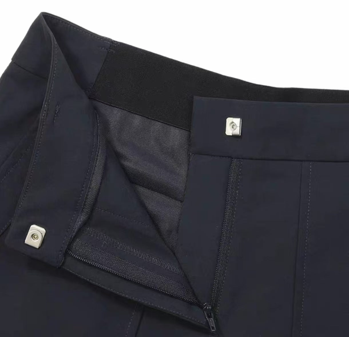 Malbon Women's Lightweight Quick-Dry Shorts Black quick-dry golf shorts front view