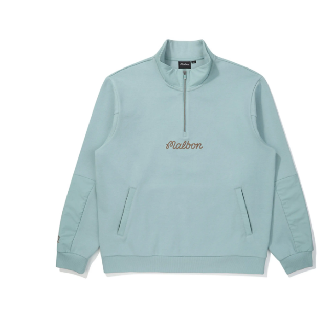 Malbon 남성용 Lightweight Casual Golf Jacket 블루 경량 골프 재킷 정면 이미지