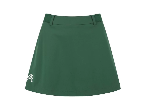 Malbon Studio Seoul Back Logo Skirt Green golf skirt front view