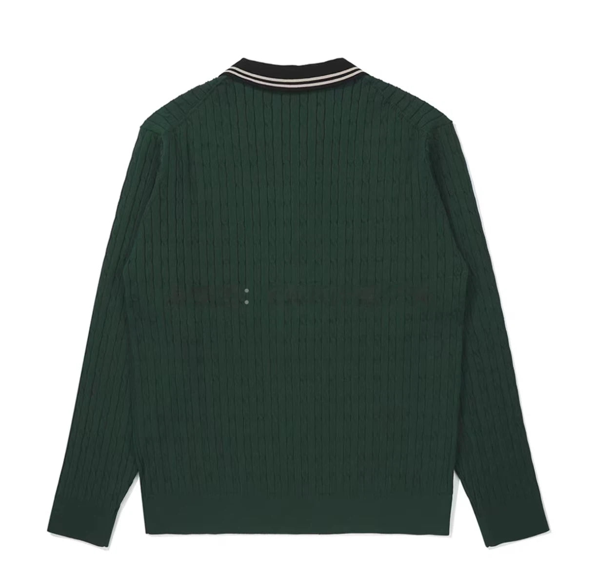 Malbon Preserve Cable Knit Sweater Green golf sweater front view