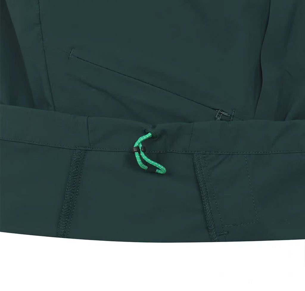 Malbon Studio Seoul Hybrid Anorak 그린 골프 의류 로고와 원단 디테일