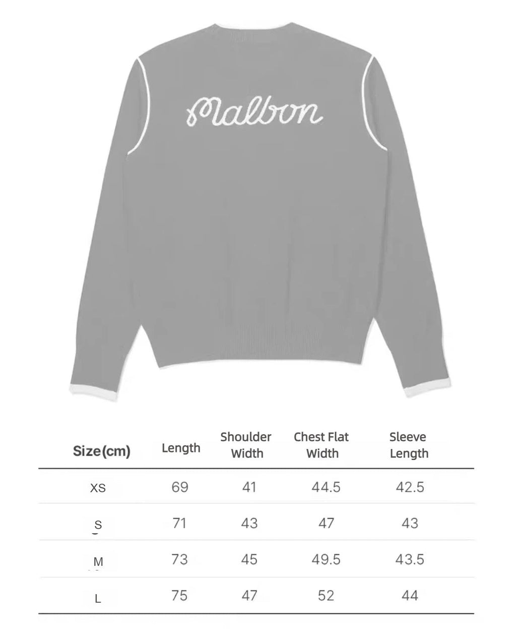 Malbon Studio Seoul Double-Knit Women's Pullover 그레이 사이즈 차트
