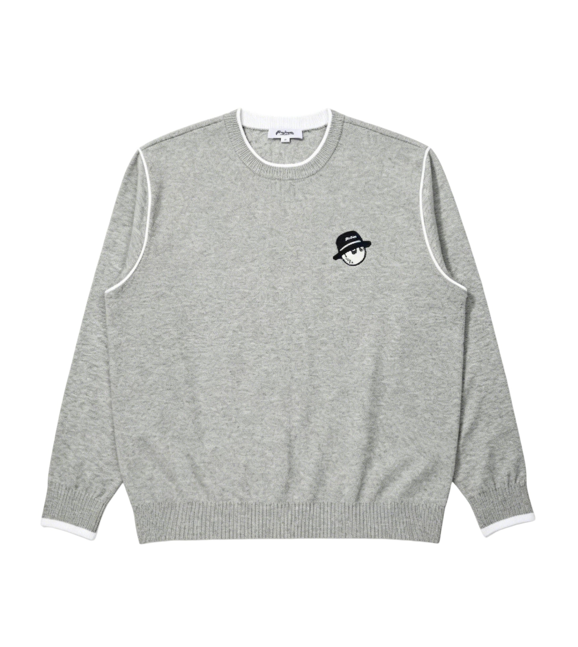 Malbon Studio Seoul Double-Knit Men's Pullover Grey golf pullover front view