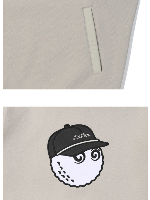 Malbon 남성용 Lightweight Casual Golf Jacket 카키 경량 골프 재킷 디테일 이미지