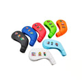 Mario golf iron covers set featuring colorful durable perforated wedge covers with visible numbers and cartoon character badges, offering stylish protection for golf clubs.