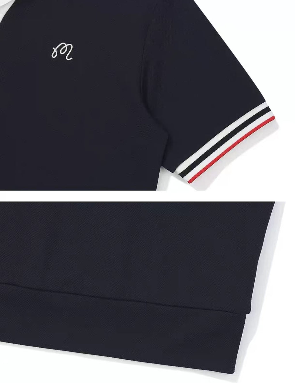 Malbon 여성용 Lightweight Breathable Golf T-Shirt 네이비 골프 티셔츠 디테일 이미지