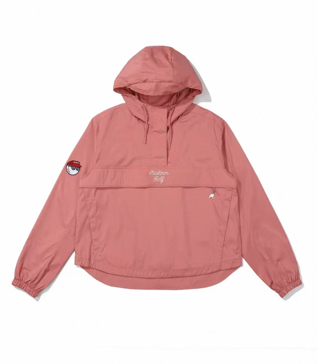 Malbon Golf Women’s Quarter-zip Hooded Windproof Jacket