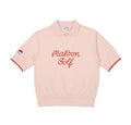 Malbon Women's Embroidered Breathable Golf Polo Pink breathable golf polo front view