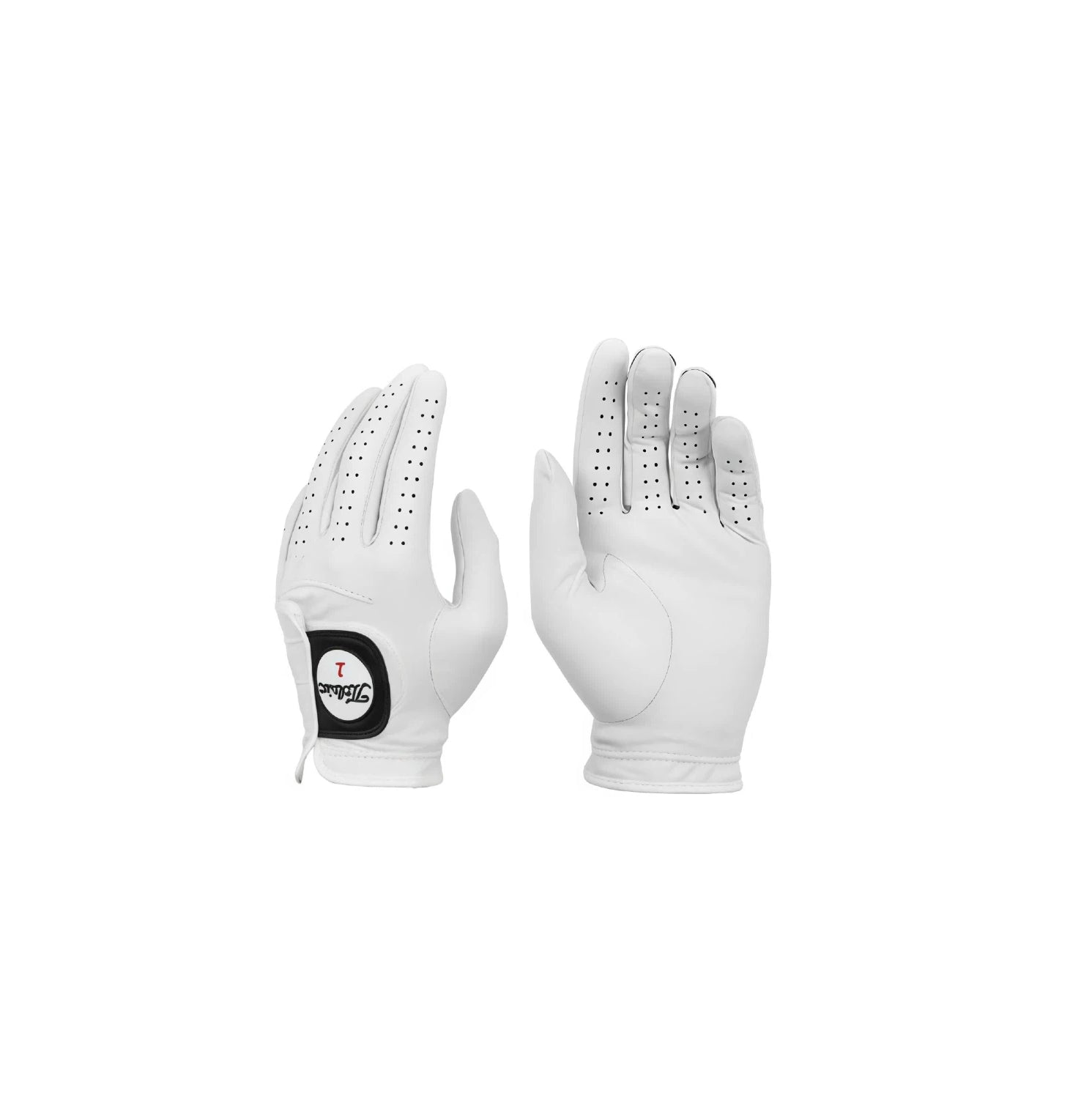 Detailed view of the Titleist Perma-Soft golf glove showing the smooth Cabretta leather palm and the breathable, stretch-fit back for maximum comfort and flexibility.