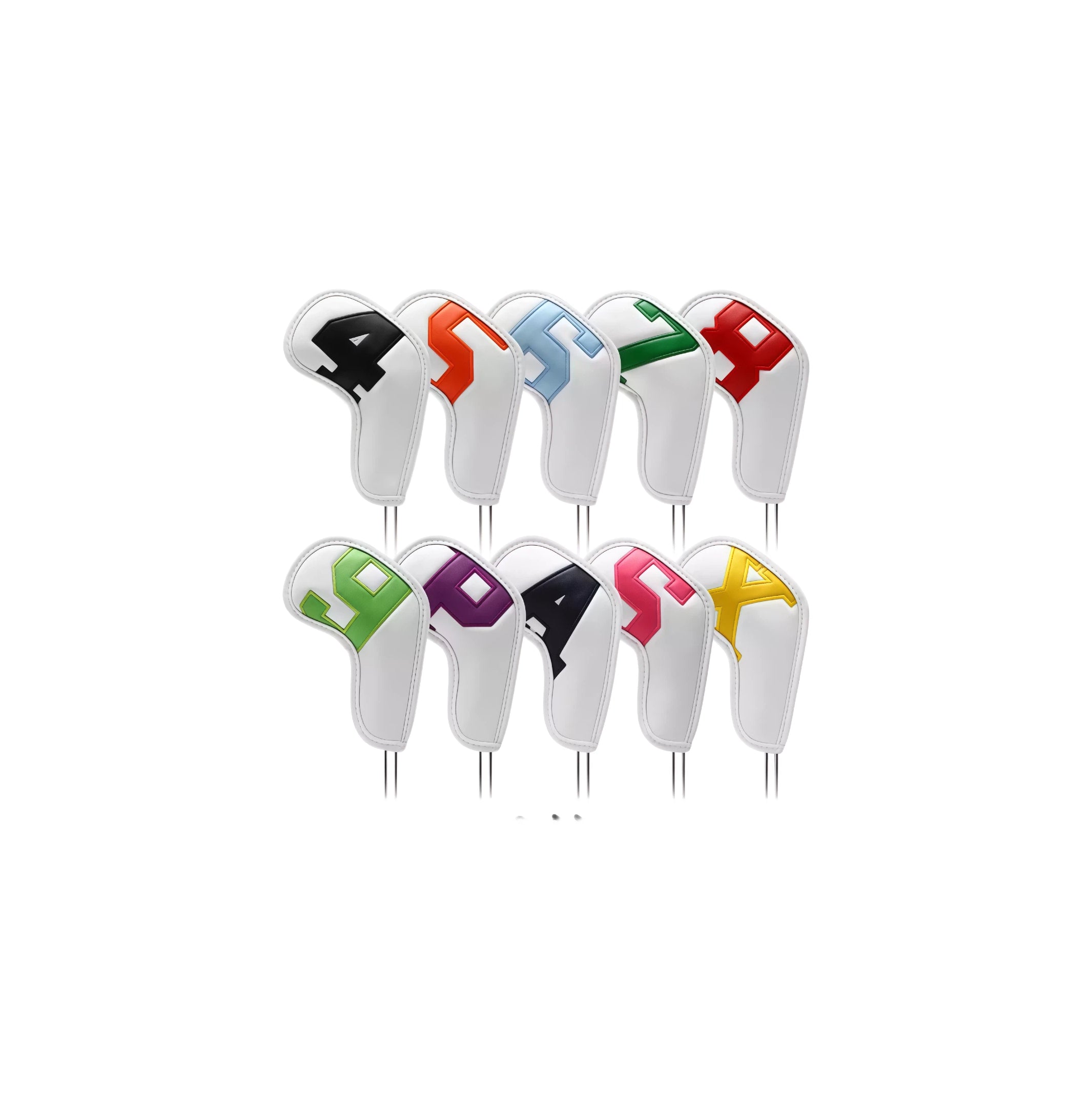 Set of colorful markers with brand names on a white background