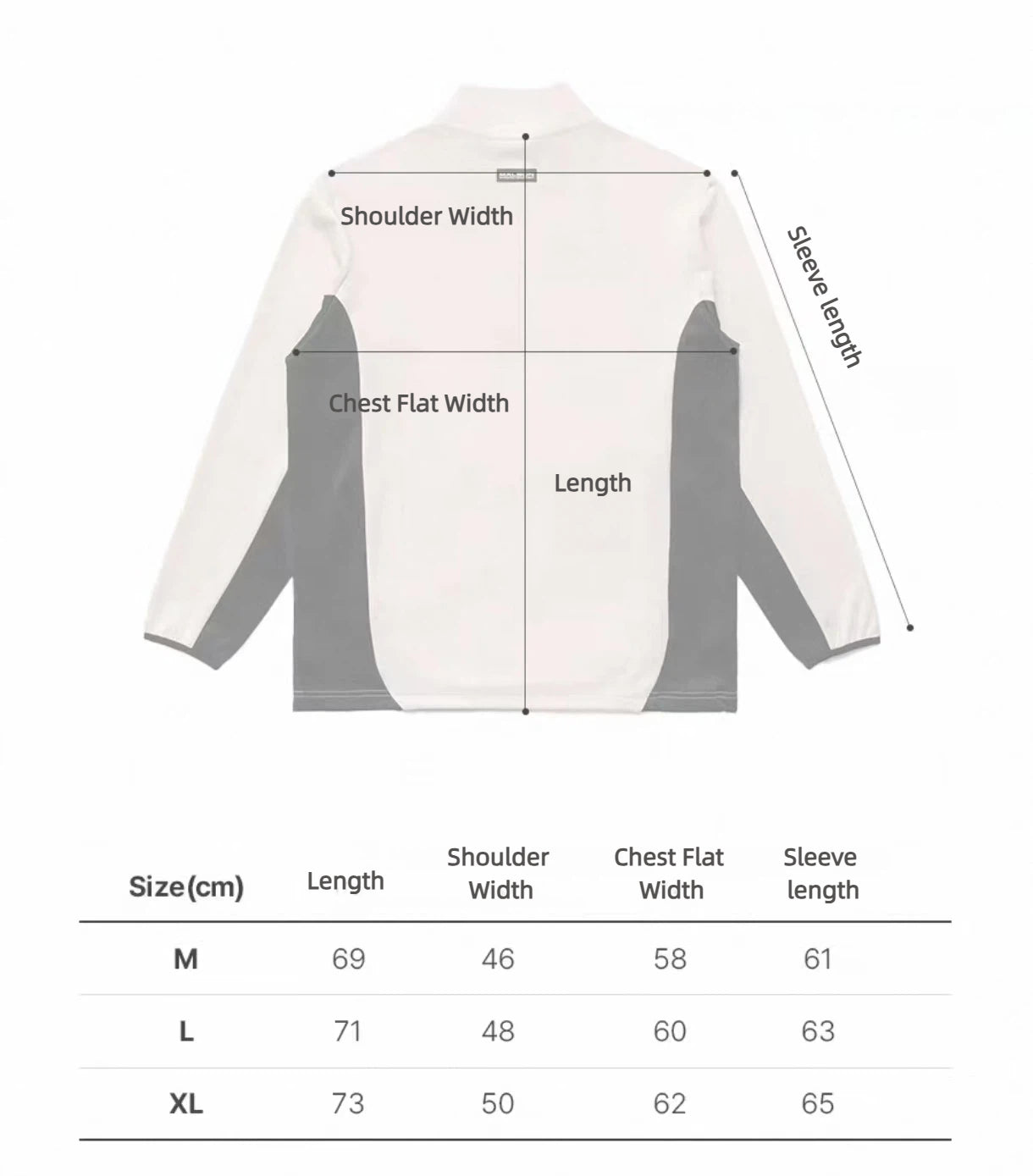 Malbon Contrast Quarter Zip Pullover 화이트 사이즈 차트