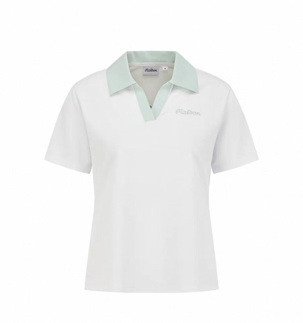 Malbon Women's Slim Fit Breathable Polo Shirt White golf polo front view