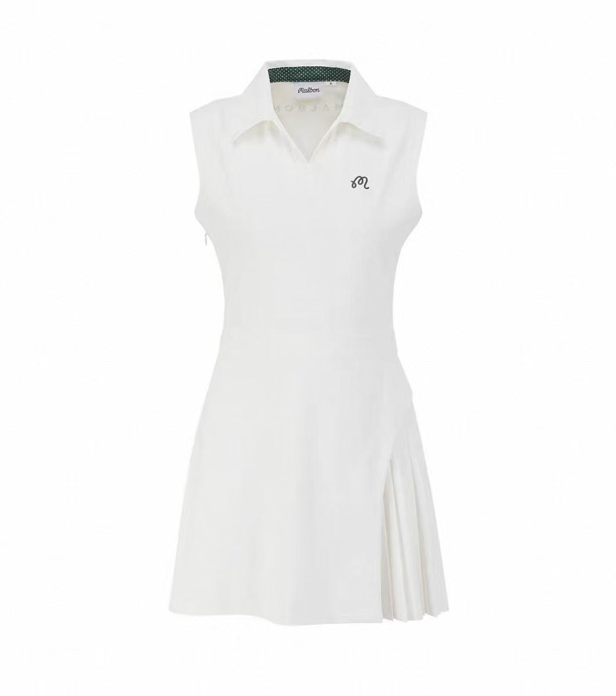 Malbon Studio Seoul Sleeveless Polo Golf Dress 화이트 polo 골프 드레스 정면 이미지