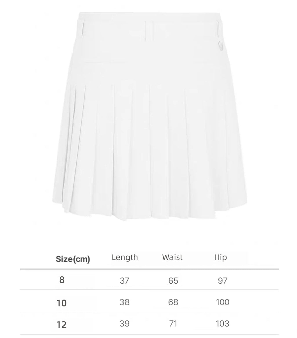 Malbon Studio Seoul Belted Skirt Beige golf skirt detail view