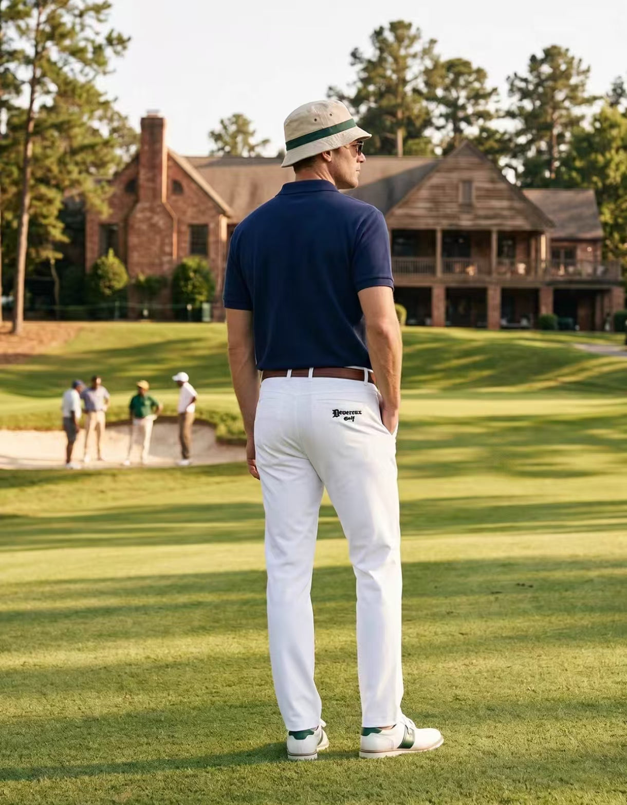 Devereux Golf 남성 화이트 스트레치 통기성 스트레이트 골프 팬츠 화이트 제품 이미지