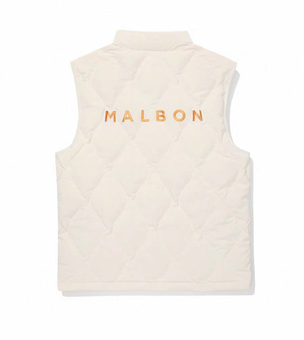 Malbon Golf Men’s Lettering Logo Insulated Polo Collar Vest