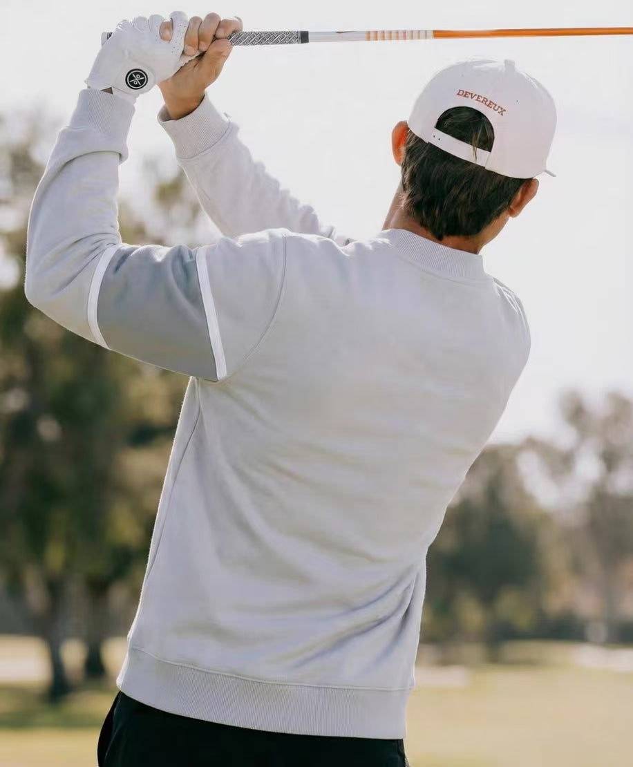 Devereux Golf 남성 그레이 컬러블록 헨리 스웨트셔츠 그레이 제품 이미지