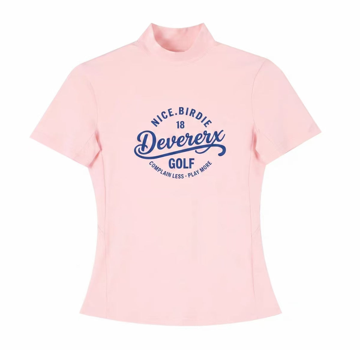 Devereux Golf 여성 슬림 모크넥 레터 프린트 골프 셔츠 블랙 제품 이미지