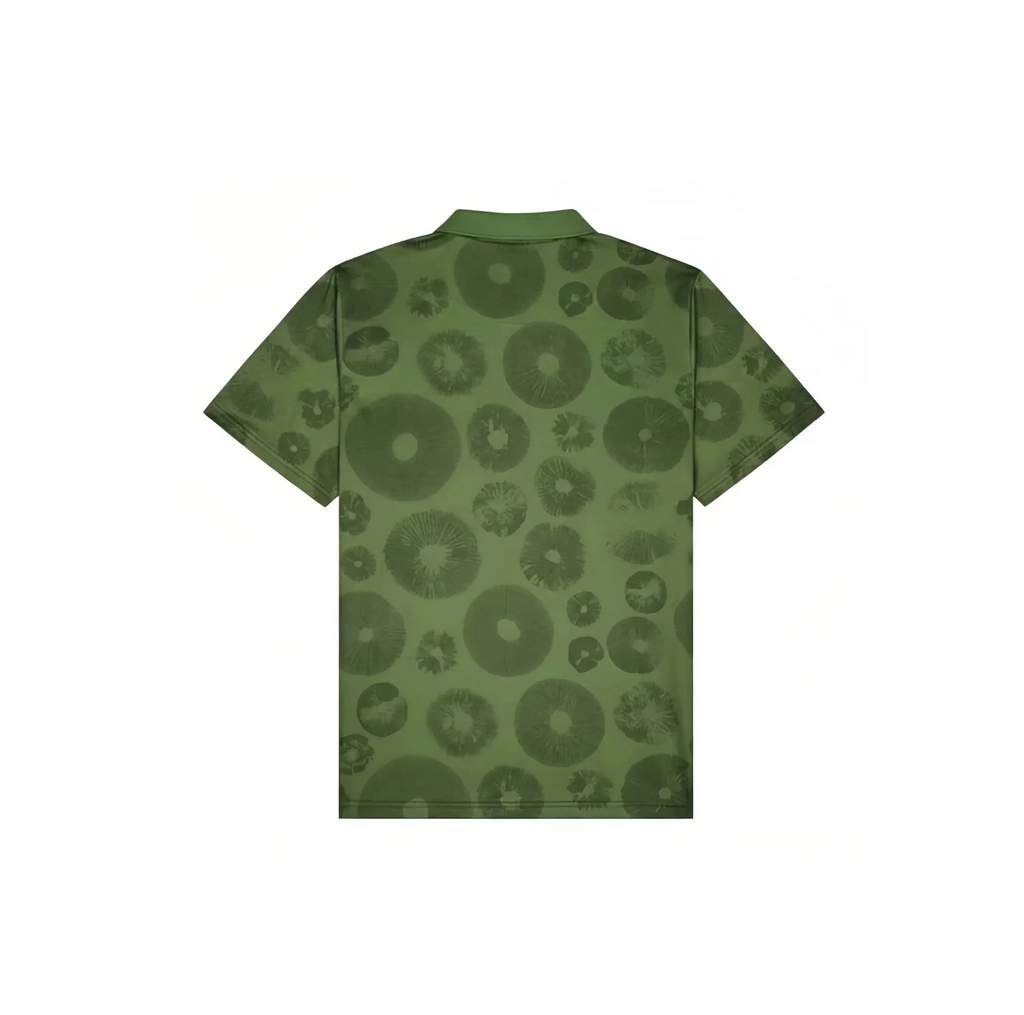 Malbon Men Golf Polo Shirt Logo Collar Tee 2026 Green back view 그린 골프 의류 후면