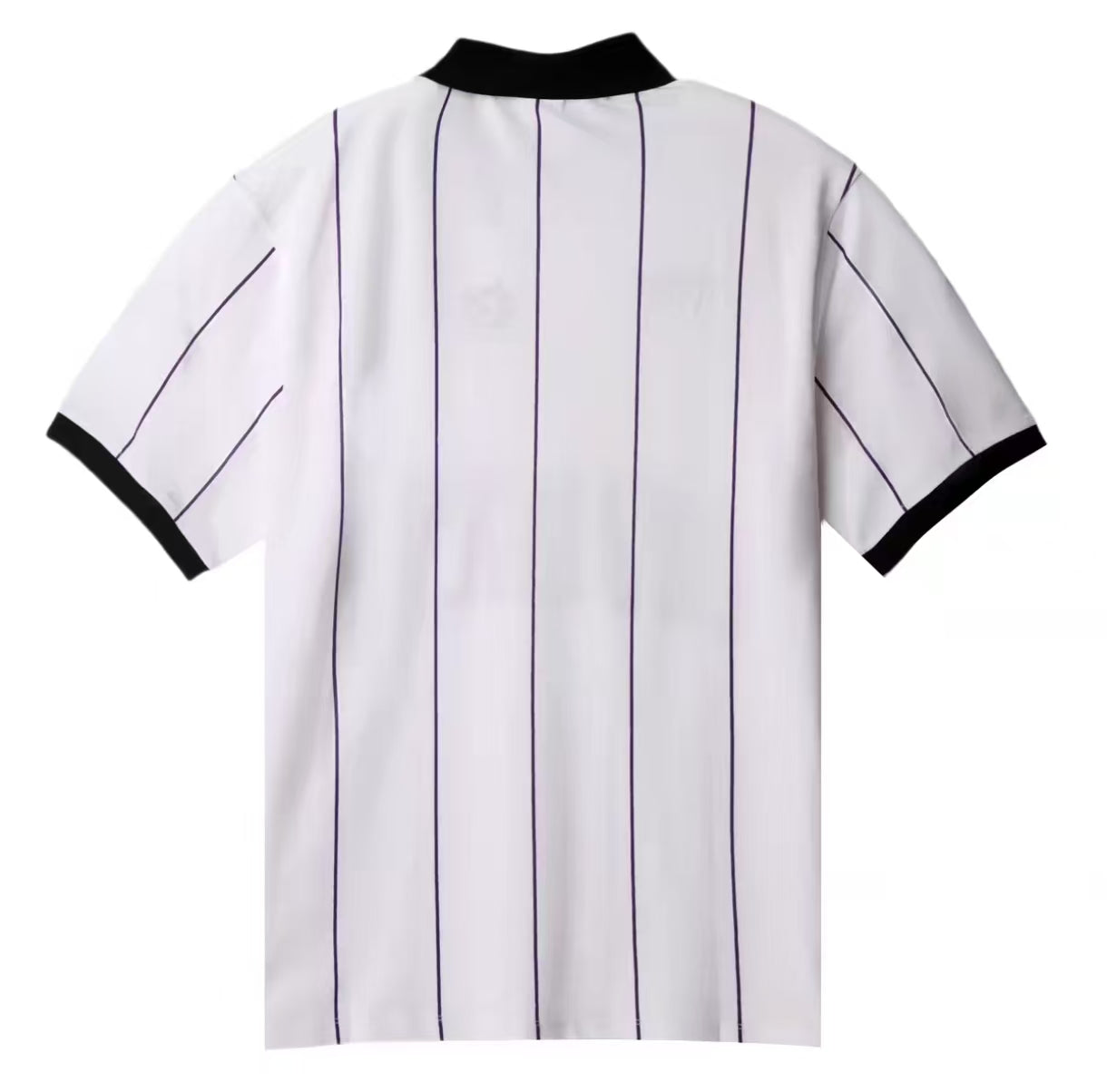 Devereux striped golf polo rear product view