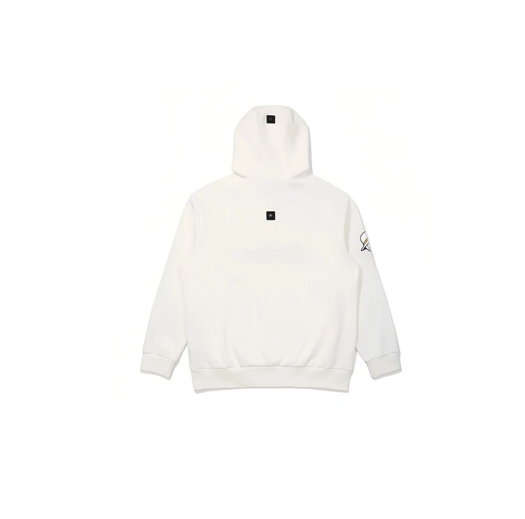 Malbon Men Golf Hoodie Half Zip Casual Sport Jacket White back view 화이트 골프 의류 후면