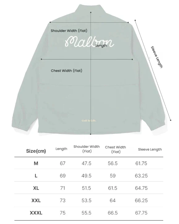 Malbon Men's Golf Jacket - Breathable Stretch Casual Outerwear White size chart