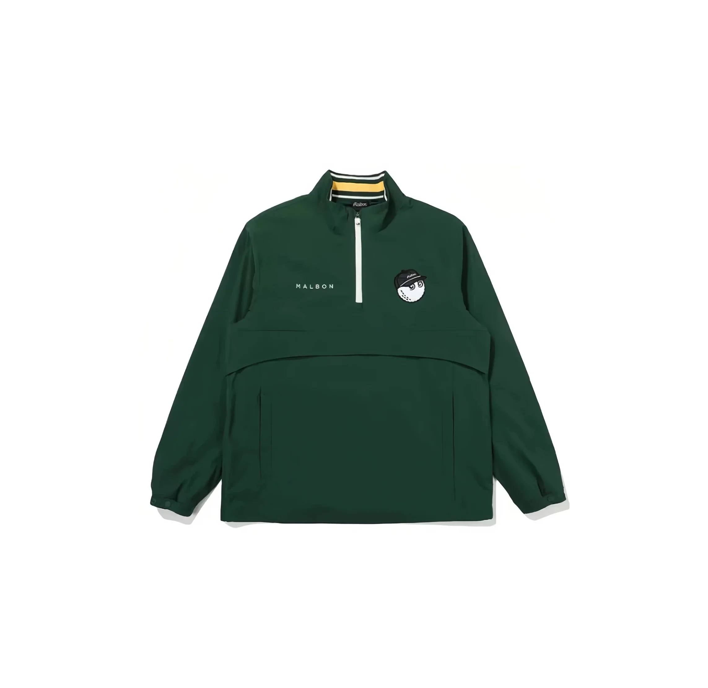 Malbon Men's Golf Jacket - Breathable Stretch Casual Outerwear Green front view 그린 골프 의류 정면