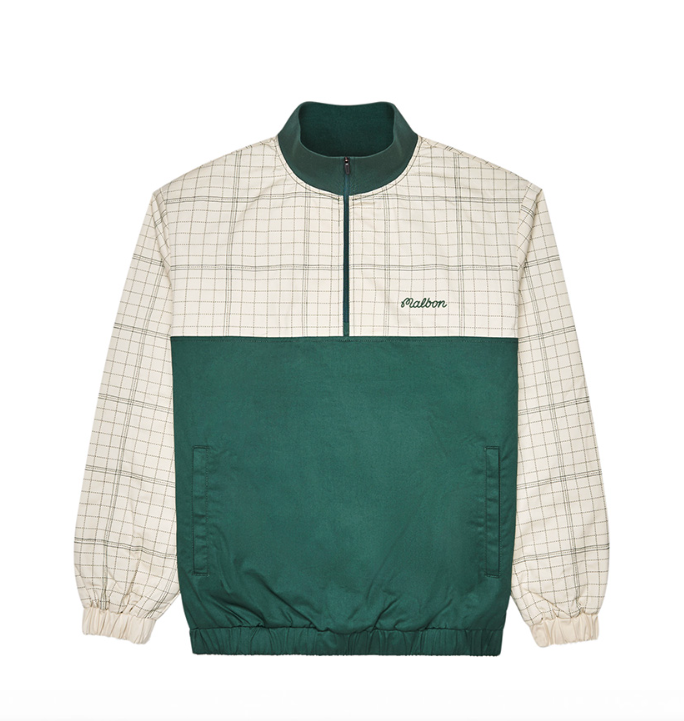 Malbon Golf Men’s Stand Collar Signature Pullover Sweatshirt