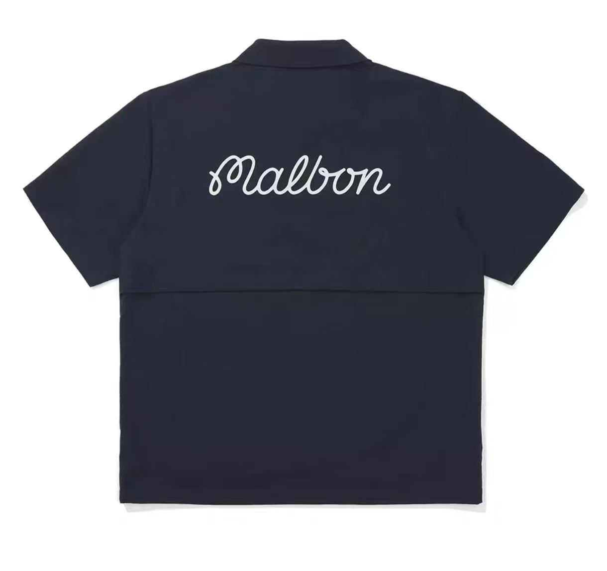 Malbon Men Golf Polo Shirt Breathable Quick Dry Tee 2025 Black back view 블랙 골프 의류 후면