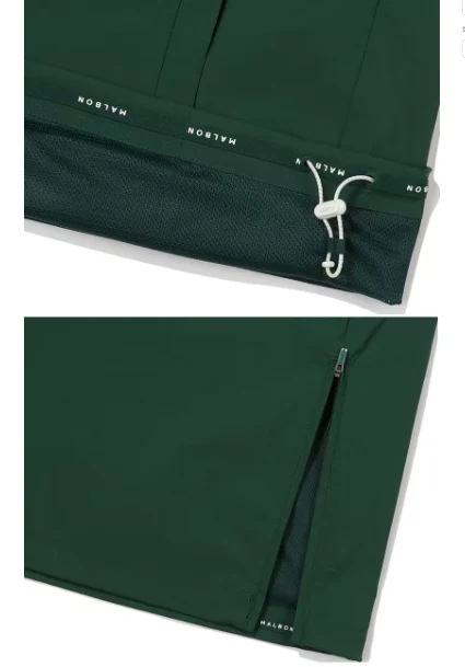 Malbon Men's Golf Jacket - Breathable Stretch Casual Outerwear Green fabric and trim detail 그린 골프 의류 원단과 트림 디테일