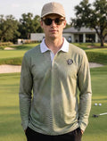 Devereux Golf 남성 그린 그라데이션 도트 긴팔 폴로 셔츠 그린 제품 이미지