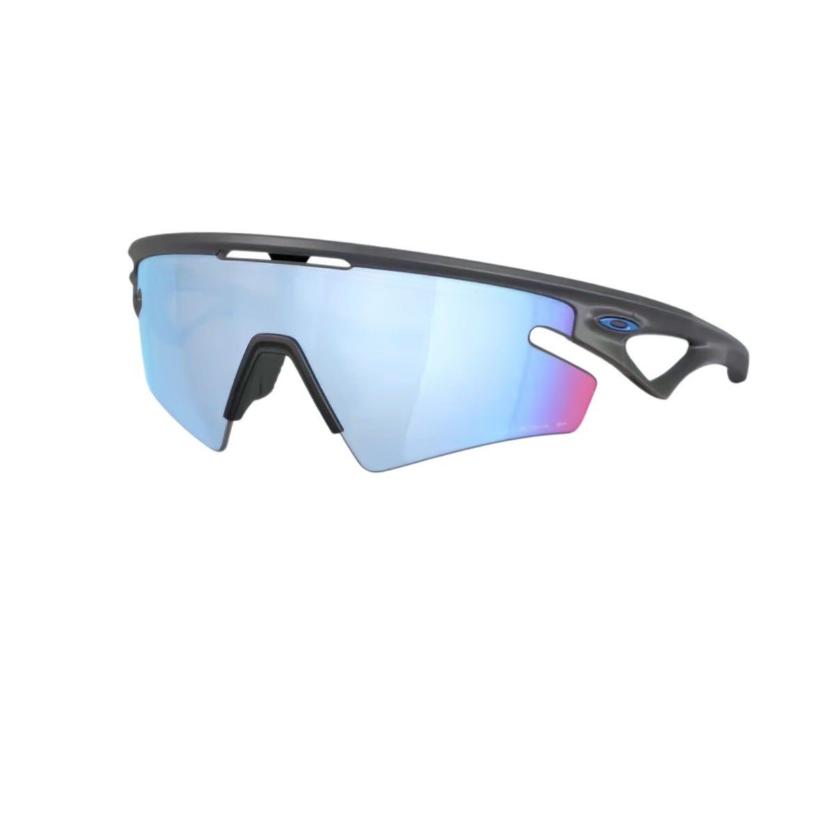 다크 프레임과 아이스 블루 실드 렌즈의 Oakley Sphaera Strike 선글라스