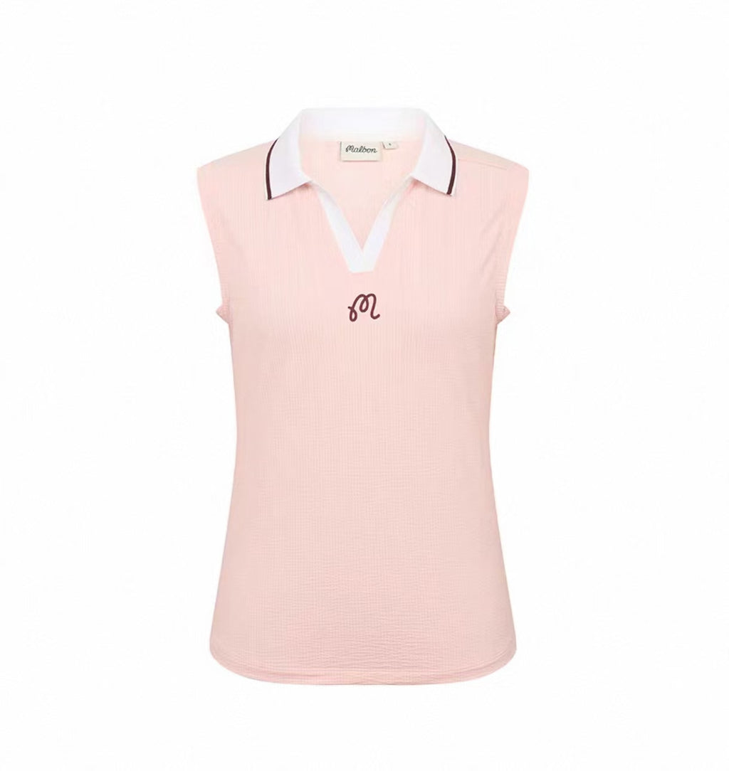 Malbon Golf Women’s Slim Fit Collared V-Neck Vest