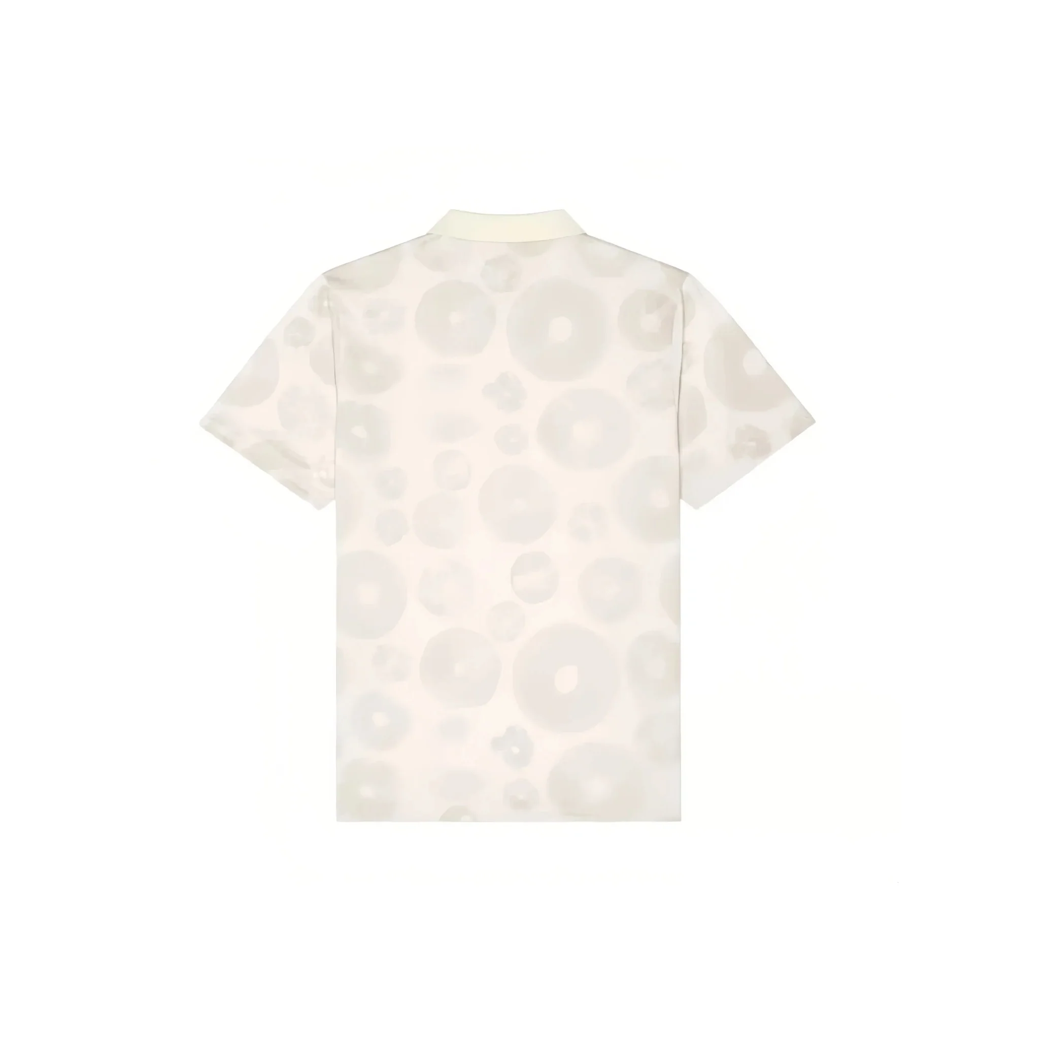 Malbon Men Golf Polo Shirt Logo Collar Tee 2026 Beige back view 베이지 골프 의류 후면